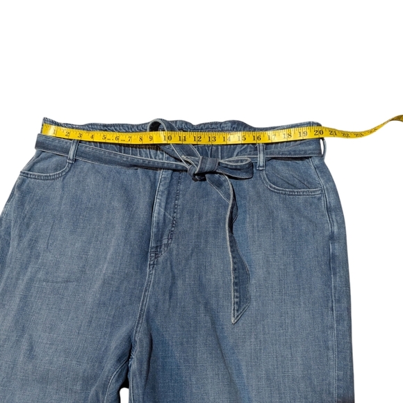 J.CREW Jeans Medium Wash Ultra Wide Leg Paperbag Denim Trousers Women's‎ Size 35 - Picture 4 of 6